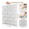 11 Pcs 3D White Brick Wallpaper Wall Panels