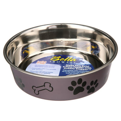 Medium Pet Bowl, Color: Metallic Grape