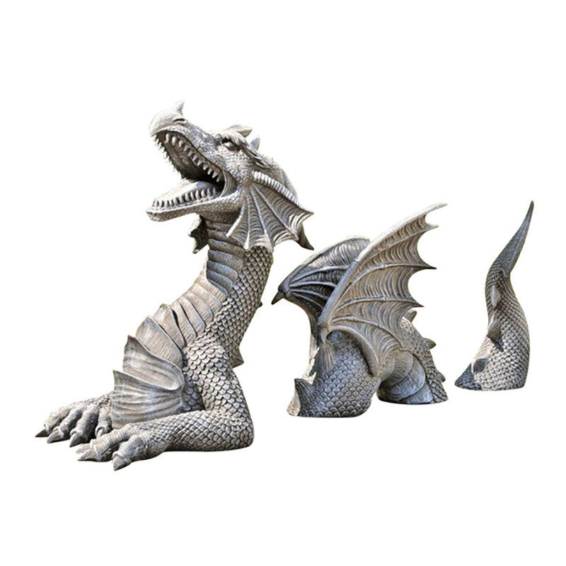 Dragon statue for garden (Grey White)