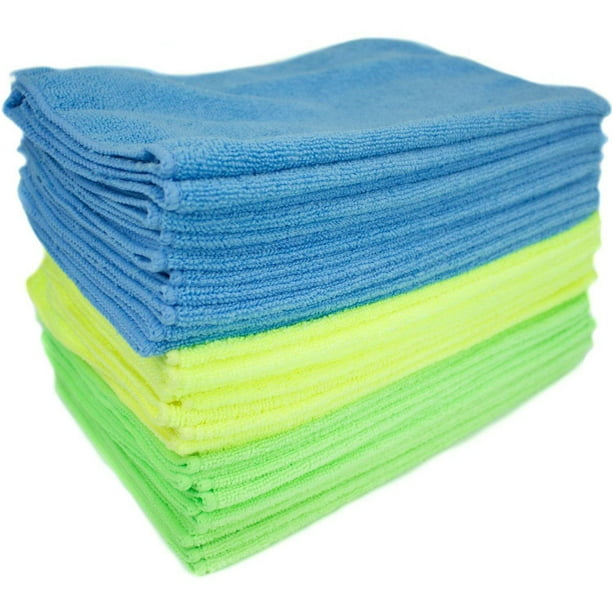 12-Pack Microfiber Cleaning Cloths, Multicolor