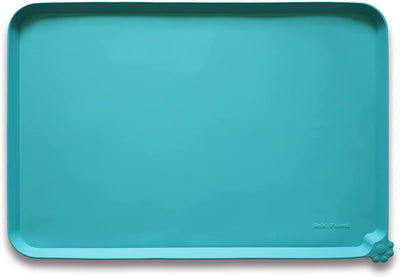 Waterproof silicone pet feeding mats, 19x12, teal