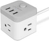 USB power strip, with 3 outlets, 4.92 feet, Grey White