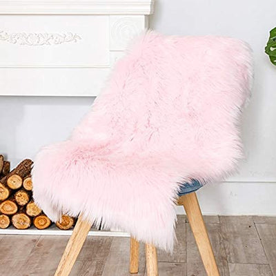 Luxurious Soft Faux Shearling Fur Cover 2' x 3' Pink