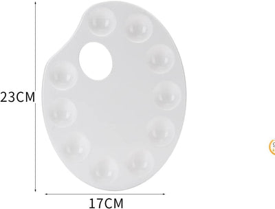 Oval Palette 10 Wells, Plastic, white