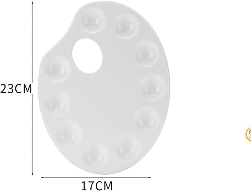 Oval Palette 10 Wells, Plastic, white