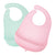 Set of 2 silicone bibs, (Green/Pink)