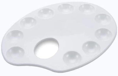 Oval Palette 10 Wells, Plastic, white