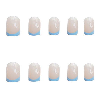 26 Pieces Acrylic False Nails Set (Color: Blue)