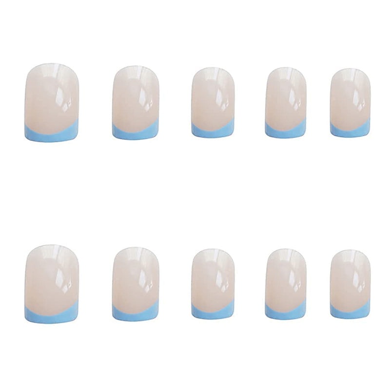 26 Pieces Acrylic False Nails Set (Color: Blue)