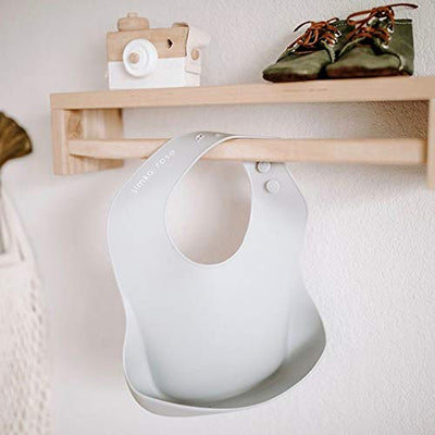 Waterproof silicone bibs, Grey/Black