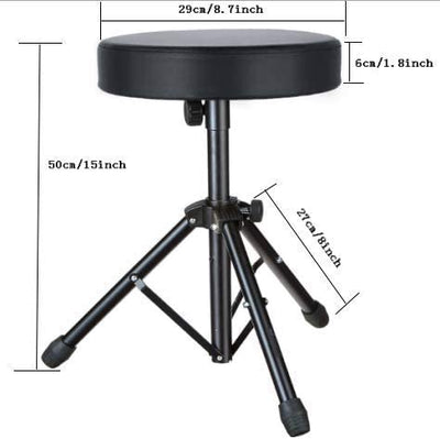 universal drum seat, padded, swivel black metal