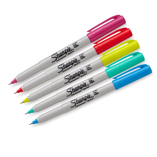 Color Burst Ultra Fine Permanent Markers, 5 Per Pack, Assorted