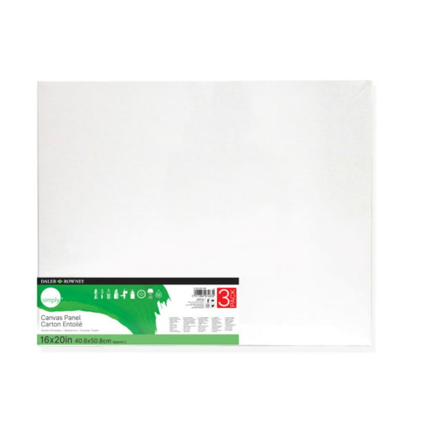 Simply Stretched Canvas, White Art Canvas, 16" x 20", 3 Pk