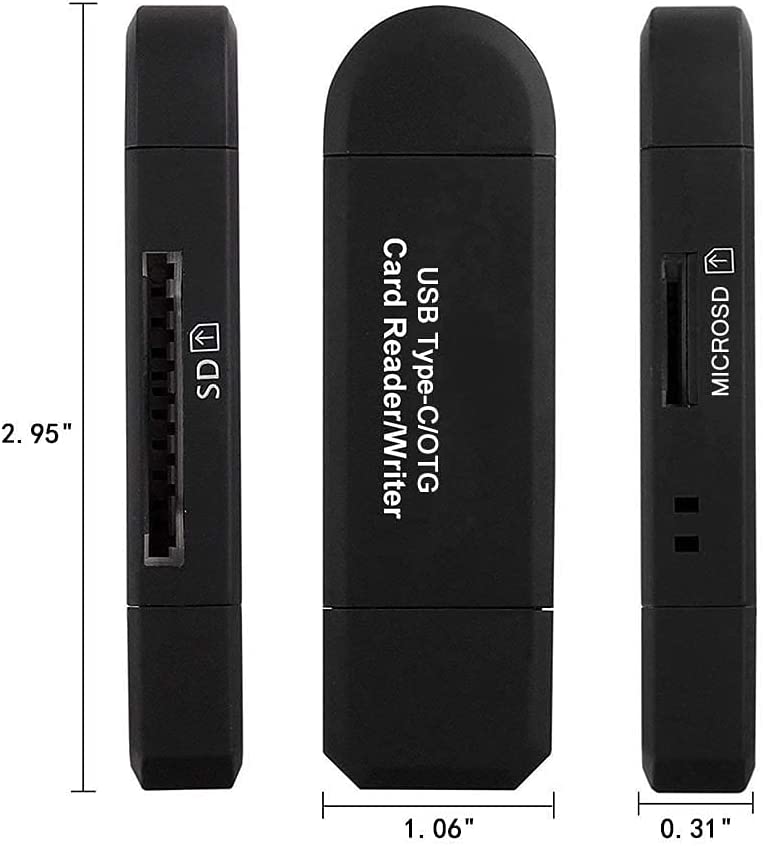 Micro SD card reader, 3 in 1 for SD/Micro SD/SDHC/SDXC/MMC etc.