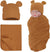 Baby Cotton Hat Set, swaddle and hat, 0-6 Months (Coffe)