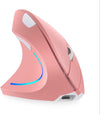 Rechargeable Vertical Mouse DPI 2400, 6 Buttons, Pink