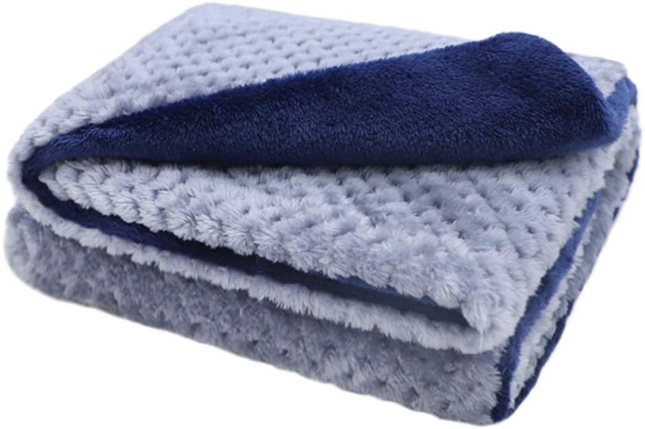 Fleece blanket, Double Layer, Flannel blue, washable, 47"L x 40"W