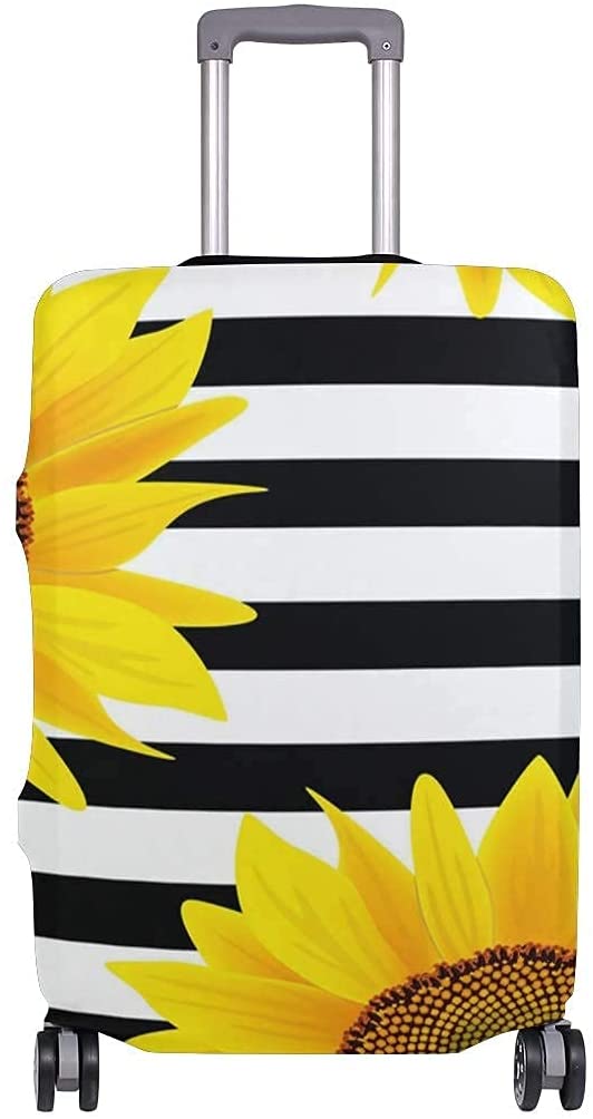 Sunflowers Stripes Luggage Cover Protector 18-32 Inch