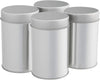 Kitchen Contairners, Double Lids, Tin, 4 pieces, Silver