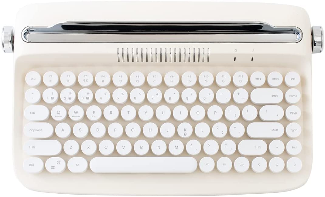 Retro Bluetooth Typewriter Keyboard with Integrated Stand