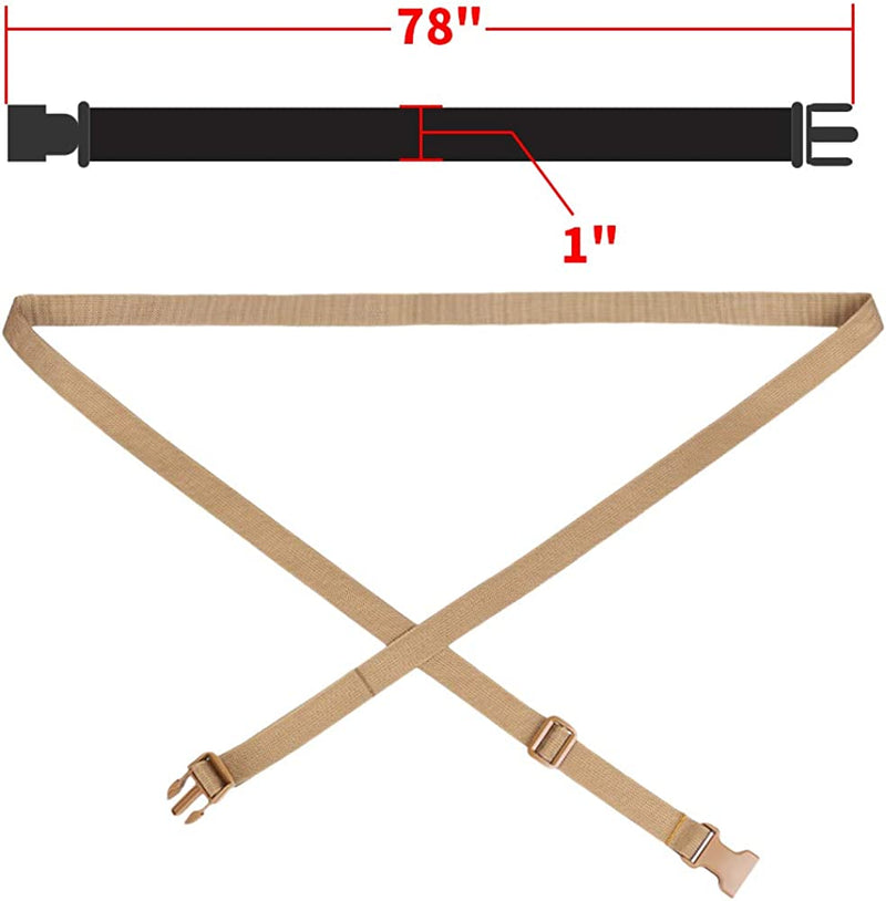 Packing Straps 1 Inch Adjustable Belt (Color: Khaki, 4-PCS)