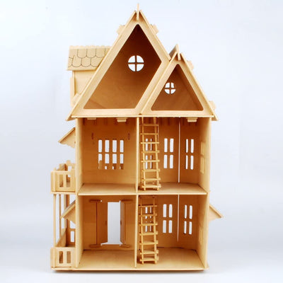 Wooden dollhouse puzzle