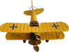 Large Retro Iron Plane Vintage Style Metal Biplane (Yellow)