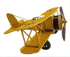 Large Retro Iron Plane Vintage Style Metal Biplane (Yellow)