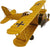 Large Retro Iron Plane Vintage Style Metal Biplane (Yellow)