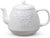 Porcelain Teapot with Infuser, Vintage Style, 37oz, White leaf