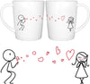 His and Hers Coffee Mug Set Valentines Gift White