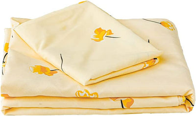 Yellow Flower Sheet Set, 1 bedspread and 2 pillowcases, (Queen)