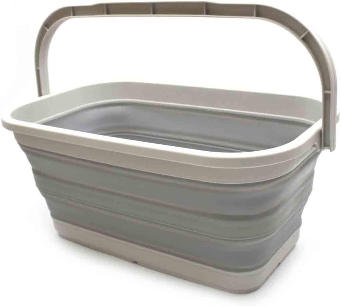 3.06 Gallon Rectangular Collapsible Bucket (Gray, 1)