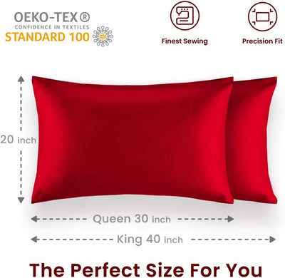 2 Pack Pillowcases, Size 20" x 30", (Red)