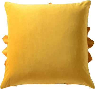 Handmade 3D Flower Pillow Cover 18" x 18", (Yellow)