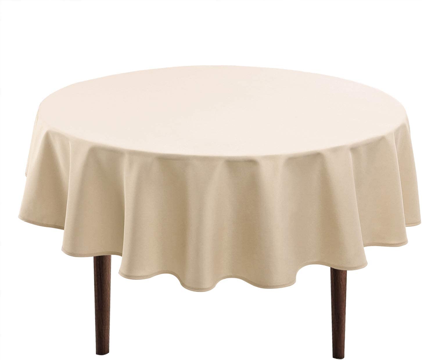 60 Inch Round Tablecloth Waterproof Beige