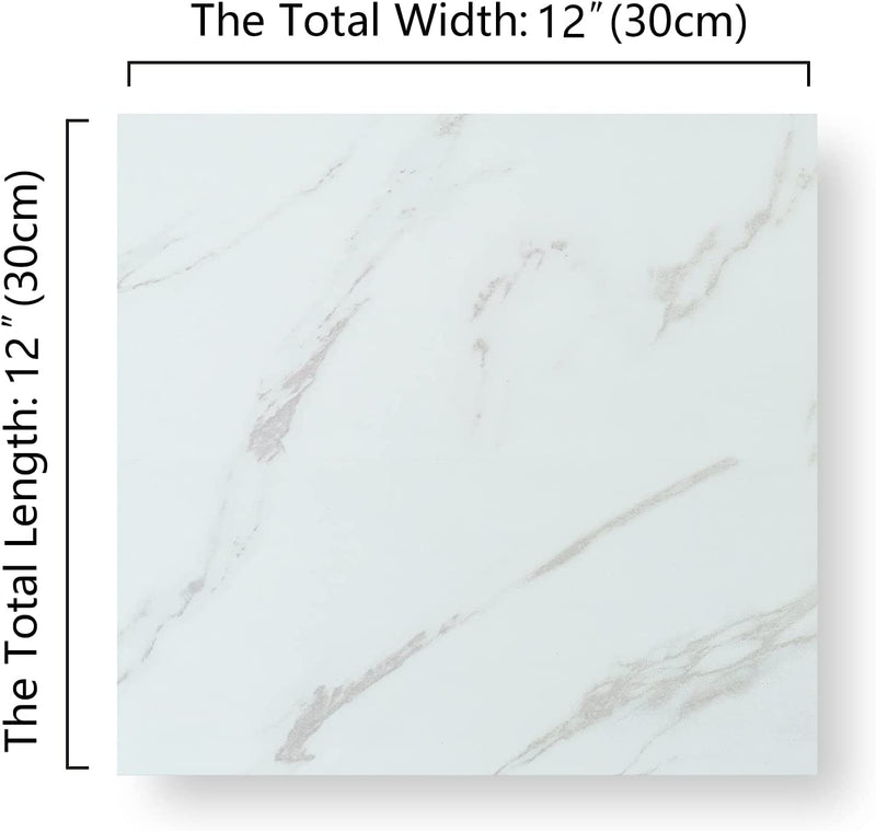 12''x12'' Thickened Peel and Stick Floor Tile White (32 Tiles)