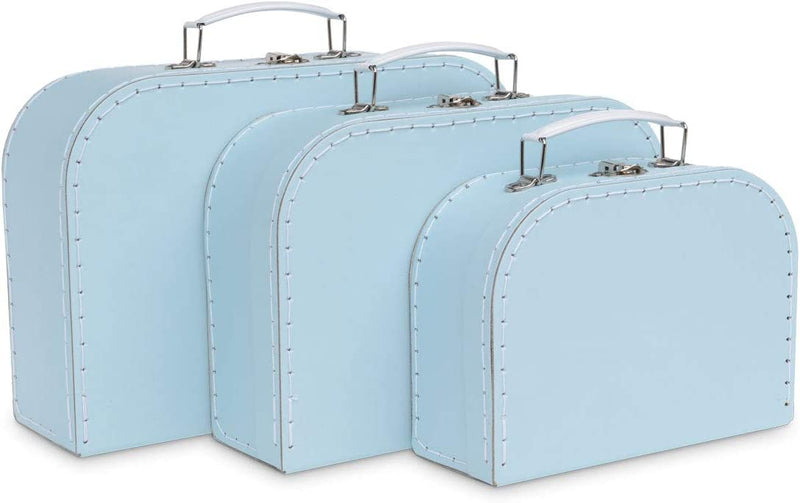 Decorative vintage style cardboard suitcases, Baby Blue