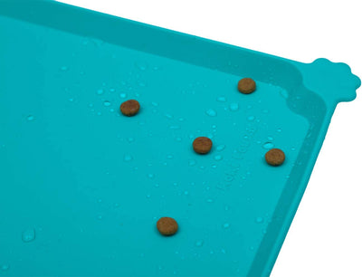 Waterproof silicone pet feeding mats, 19x12, teal