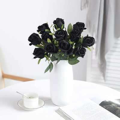 artificial flower bouquet for valentines gift, color: black