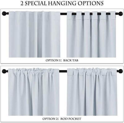 Thermally insulated curtains 52 wide x 54 long, greyish white, 2 pieces