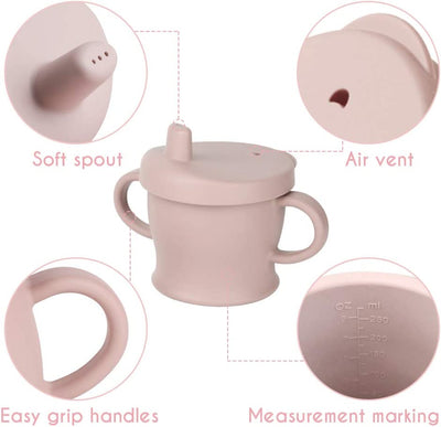 9oz Silicone Toddler Cup and Snack Container (Blush)