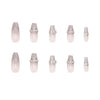 Cute False Nails 24pcs, Bing Rhinestone, Pink