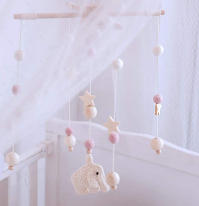 Baby Crib Mobile Color. Pink White