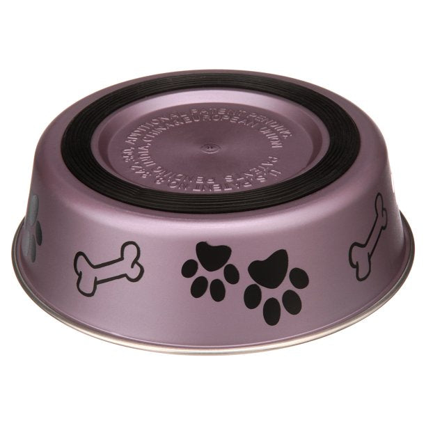 Medium Pet Bowl, Color: Metallic Grape