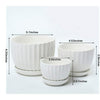 Ceramic Planters, White with Drain Saucers, Set of 3