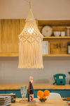 Boho style macrame hanging lampshade (bulb not included)