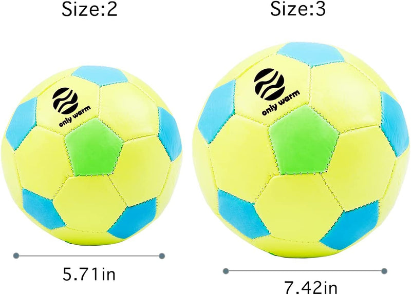 Soccer Balls, 2 pieces Size 2 Size 3, yellow