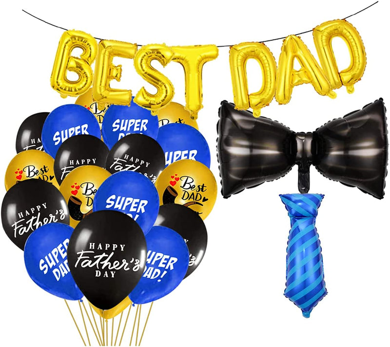 Balloon decorations for father's day, Color Blue, gold