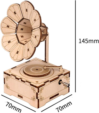 Gramophone 3D Wooden Puzzle Model Kit